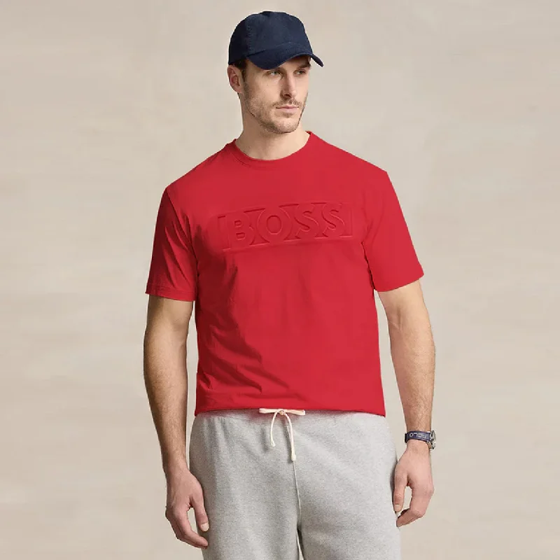 Men's lightweight performance polo shirts for tennis matchesHU - Men 'Red' Boss Embossed Motive Logo T-Shirt HU871