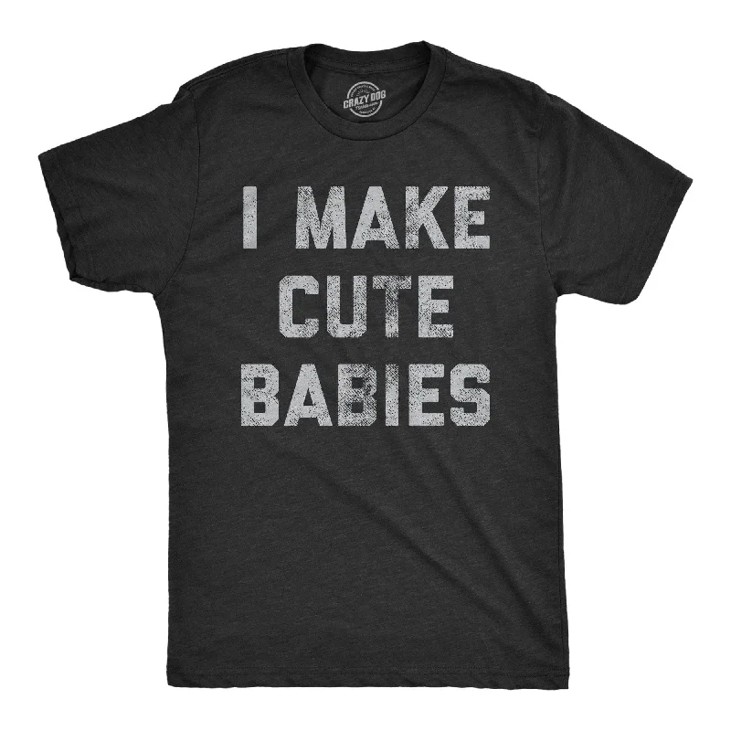 Men's smart - casual checkered t - shirts for semi - formal occasionsMake Cute Babies Men's T Shirt