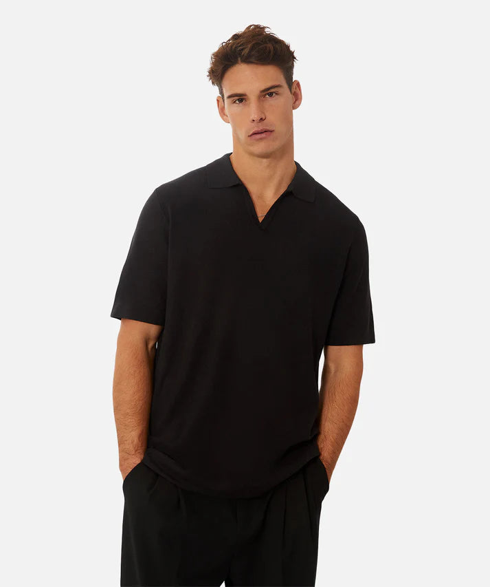 Men's quick - dry polo shirts for water sports activitiesIndustrie The Hampshire Polo Black