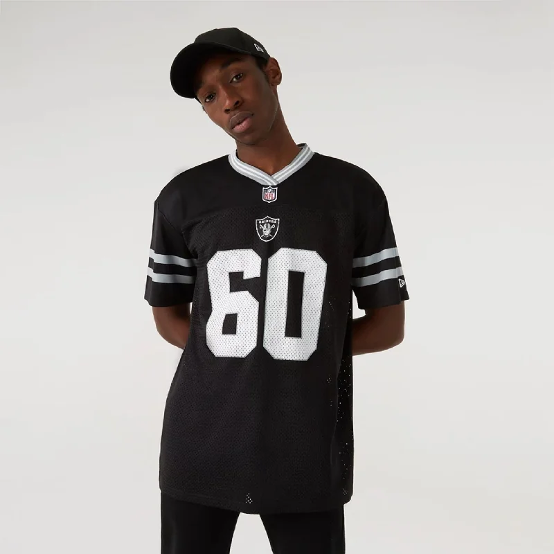 Men's mock - neck t - shirts with a modern and sleek styleLas Vegas Raiders NFL Black Mesh T-Shirt