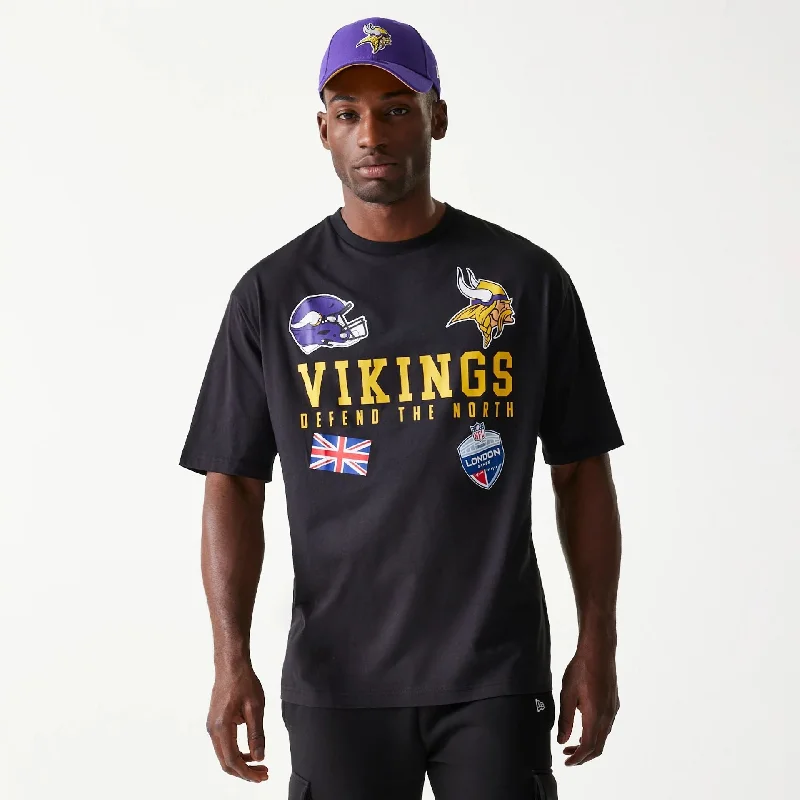 Men's organic cotton crew - neck t - shirts for everyday comfortMinnesota Vikings NFL Games Collegiate Black Oversized T-Shirt