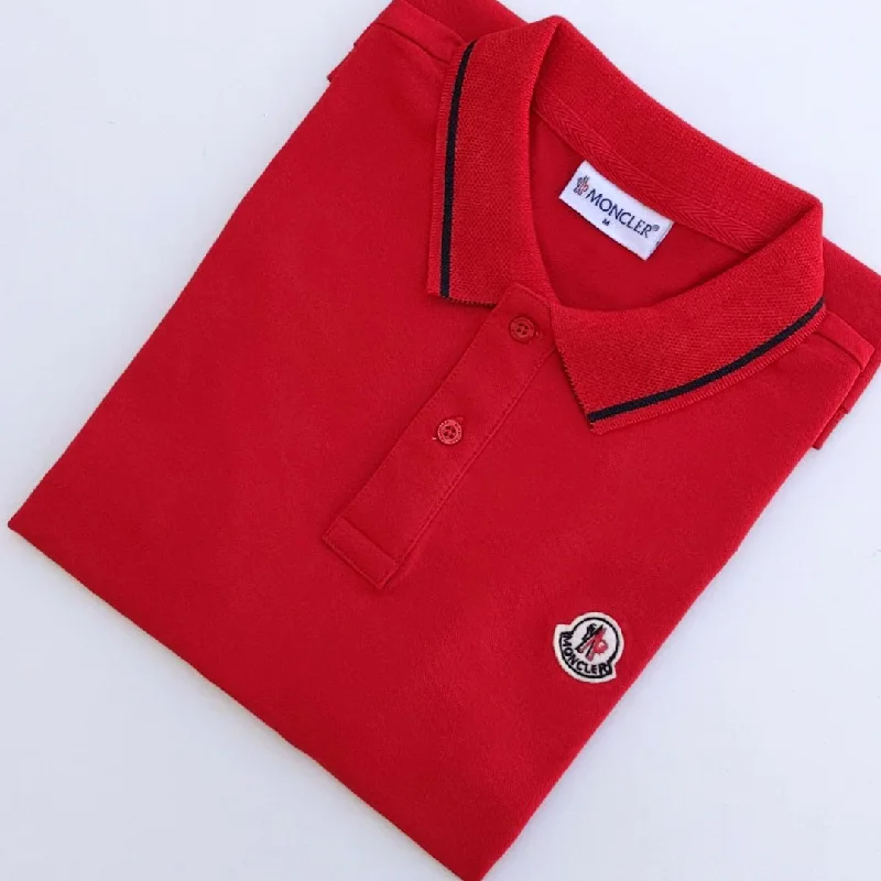 Men's UV - protected polo shirts for outdoor gardeningMO - Men 'Red' Hockey Logo Polo MO902