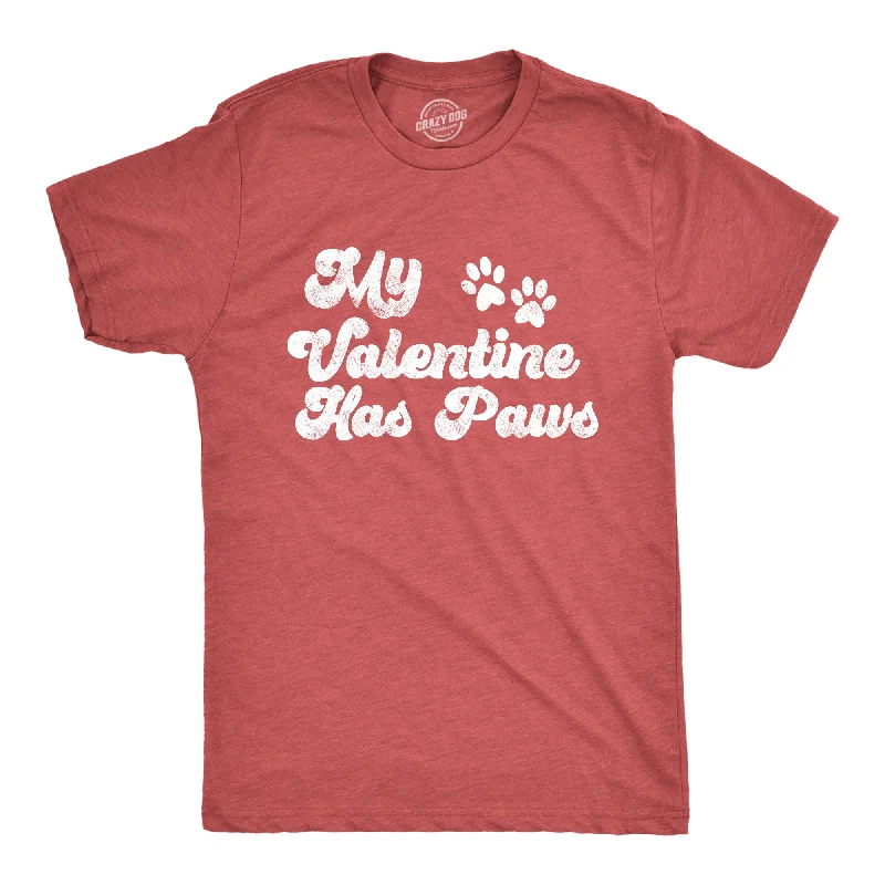 Men's tie - dye t - shirts with a bohemian styleMy Favorite Valentine Has Paws Men's T Shirt