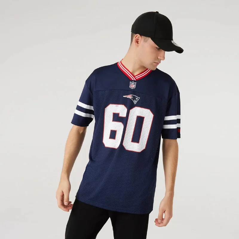 Men's plus - size pocket t - shirts with a classic lookNew England Patriots NFL Dark Blue Mesh T-Shirt