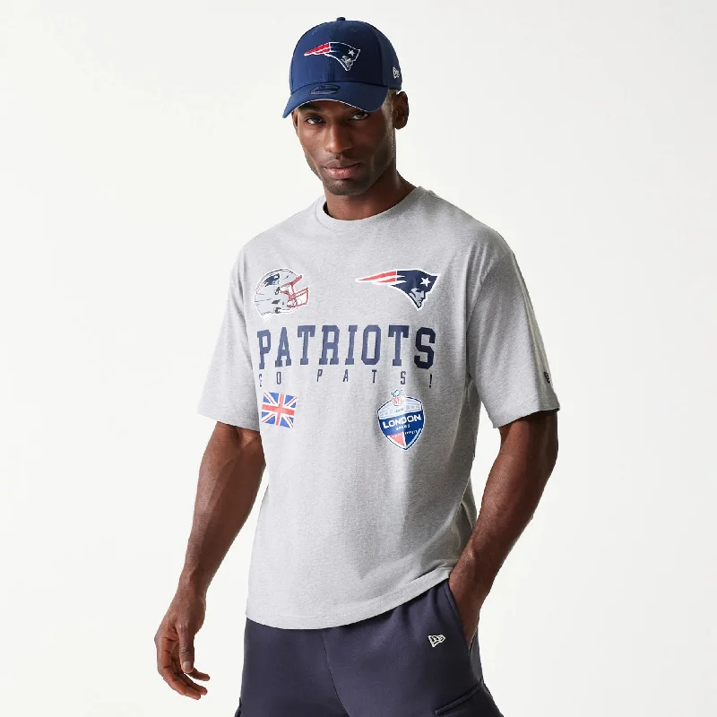 Men's ribbed t - shirts with a textured finish for added styleNew England Patriots NFL Games Collegiate Grey Oversized T-Shirt