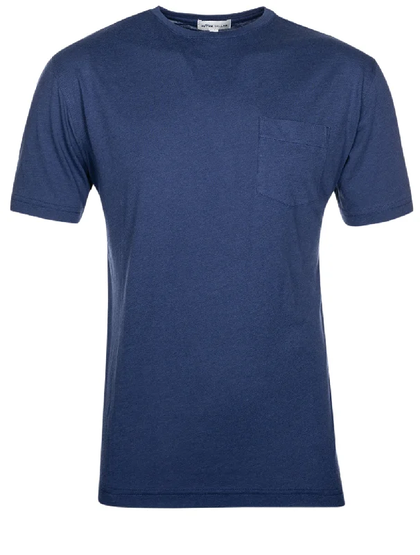 Men's v - neck muscle t - shirts for a body - building aestheticSummer Soft Pocket T Shirt Atlantic Blue