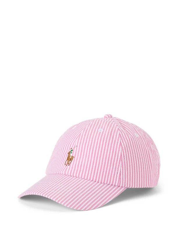 Men's vintage - inspired retro polo shirts with unique patternsPolo Ralph Lauren Cott. Seersucker Ball Cap Pink