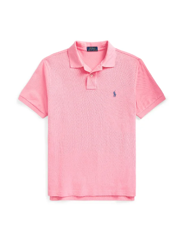 Men's two - tone stripe polo shirts with a preppy stylePolo Ralph Lauren Iconic Mesh Polo Shirt Pink