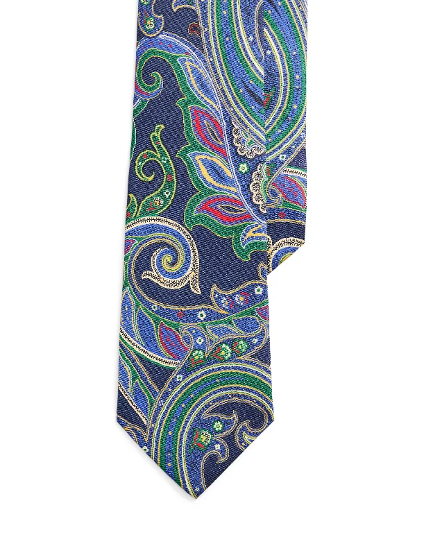 Men's luxury cashmere blend polo shirts in solid colorsPolo Ralph Lauren Silk Neck Tie Navy Multi