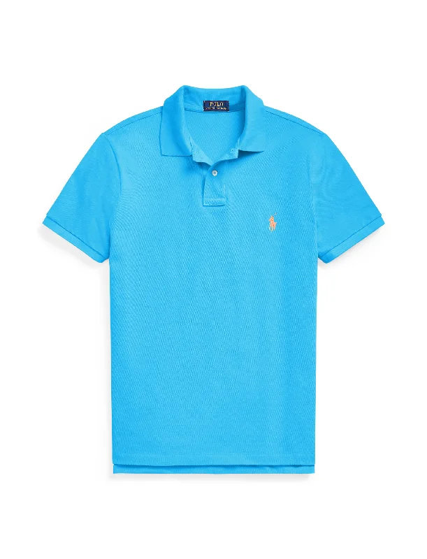 Men's plus size golf polo shirts in moisture wicking fabricPolo Ralph Lauren Slim Fit Mesh Polo Cove Blue