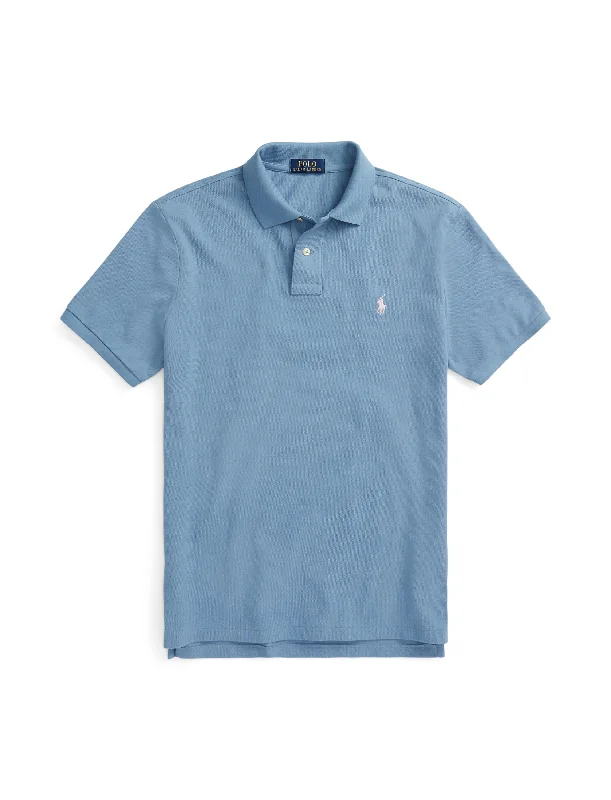 Men's two - tone stripe polo shirts with a preppy stylePolo Ralph Lauren Custom Mesh Polo Blue