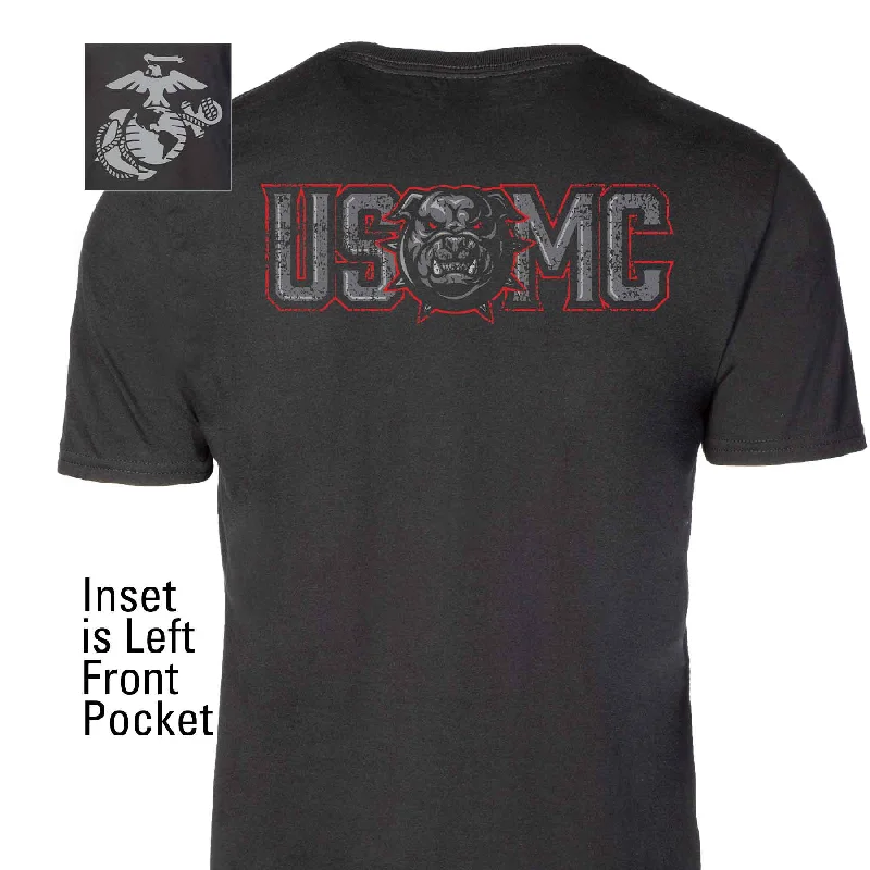 Men's UV - protection t - shirts for outdoor activities in the sunUSMC Devil Dog Back With Front Pocket T-shirt, Gray EGA