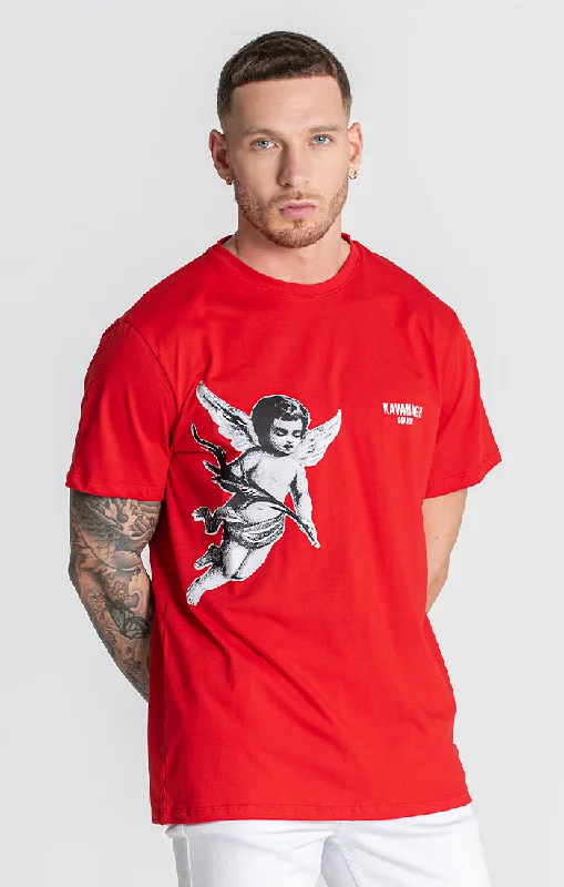 Men's mock - neck t - shirts with a modern and sleek styleRed Angel Tee