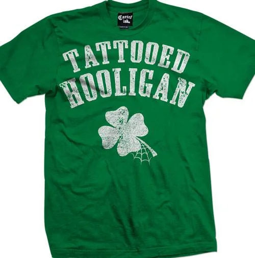 Men's distressed denim - look t - shirts with a rugged appealTattooed Hooligan Men's T-Shirt