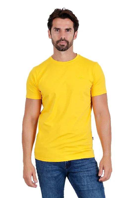 Men's long - sleeve henley t - shirts with button - down placketsTrendy basics Crew-Neck T-Shirt