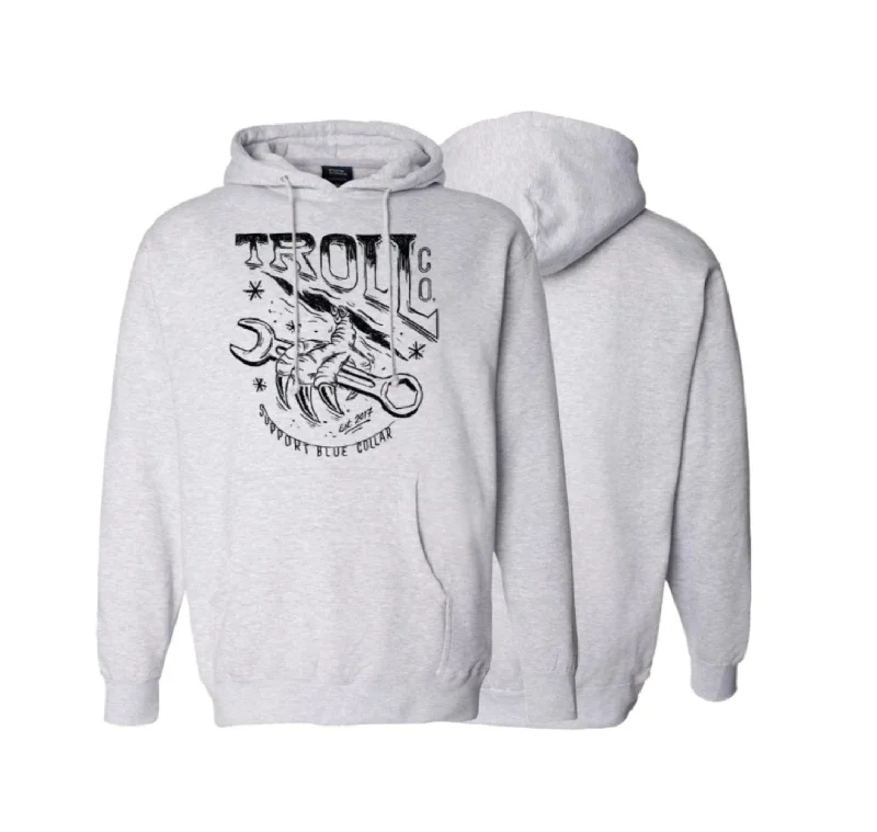 Men's antimicrobial t - shirts for odor - free freshness during travelTroll Co. Men's Talon Wrench Graphic Hooded Sweatshirt