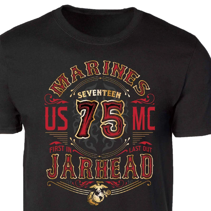 Men's distressed denim - look t - shirts with a rugged appealWestern Jarhead Full Front T-shirt