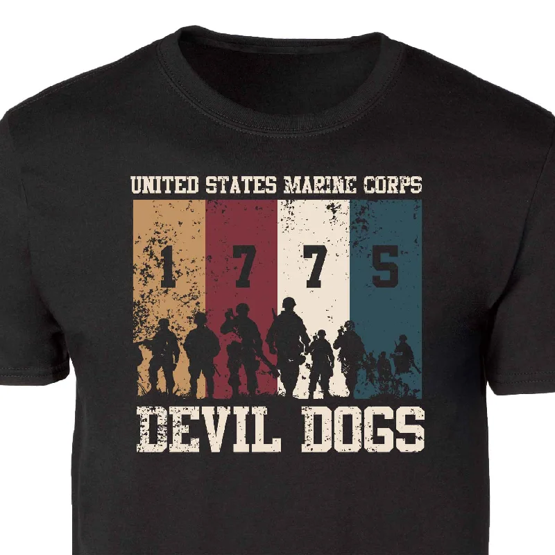 Men's antimicrobial t - shirts for odor - free freshness during travel1775 Devil Dogs Full Front T-shirt