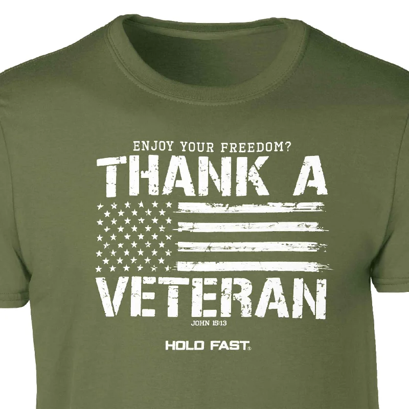 Men's printed Hawaiian t - shirts for tropical vacationsThank A Veteran T-shirt