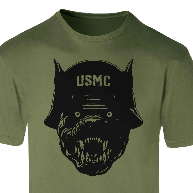 Men's organic cotton crew - neck t - shirts for everyday comfortUSMC Devil Dog Helmet T-shirt - OD Green