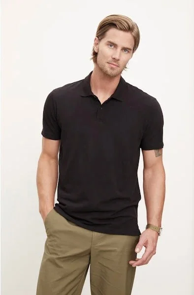 Men's breathable cotton blend polo shirts for summer outingsVelvet Willis Polo in Black