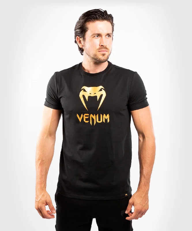 Men's short - sleeve linen t - shirts for summer beach outingsVenum Classic T-shirt - Black/Gold