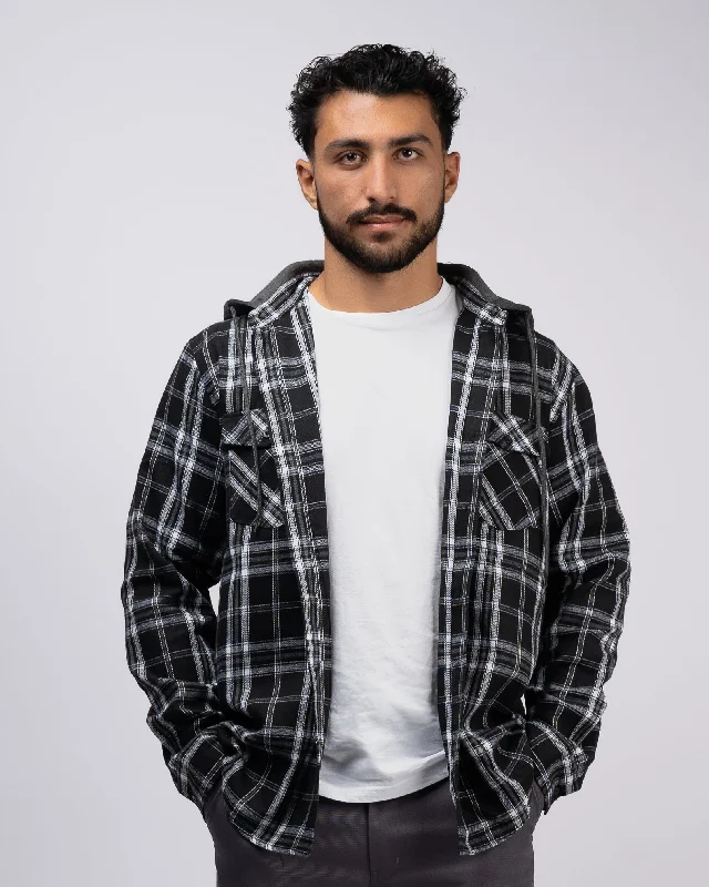 Men's button - front t - shirts with a unique artistic printWainwright Hooded Flannel