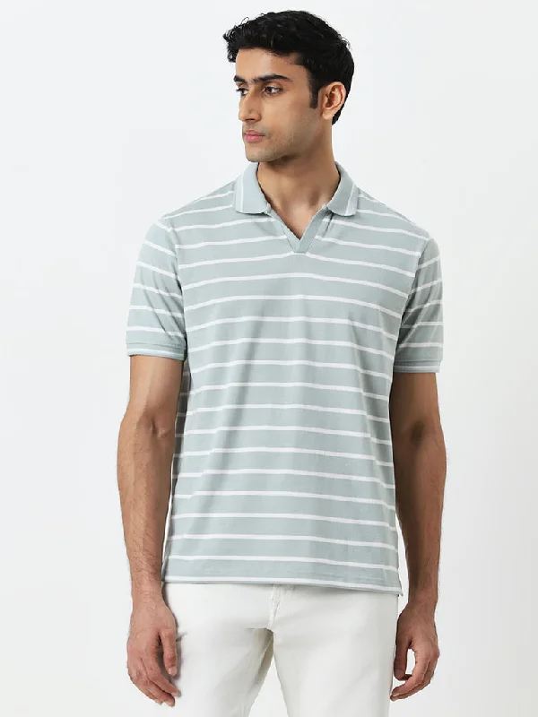 Men's budget - friendly basic polo shirts in multiple colorsWES Casuals Sage Striped Relaxed-Fit Polo T-Shirt