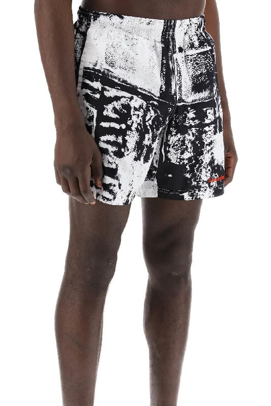 Men's floral print silk blend shorts for a unique night - out lookAlexander Mcqueen Able Women's Beach Shorts