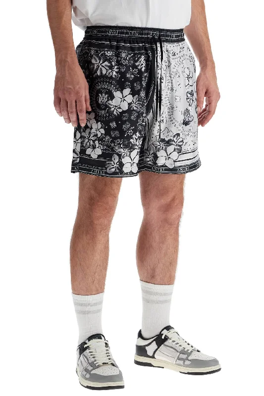 Men's adjustable - length convertible shorts for versatile useAmiri Silk Bandana Print Bermuda Shorts