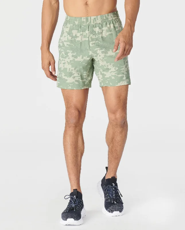 Men's checkered pattern wool shorts for a stylish winter layering optionBishop Short Digital Camo Sea Spray