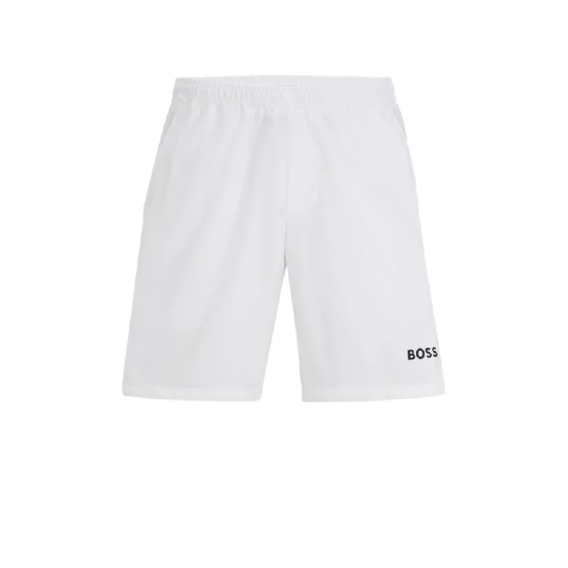 Men's pastel - colored cotton shorts for a spring - friendly outfitBOSS x MATTEO BERRETTINI quick-drying regular-fit shorts with logo print