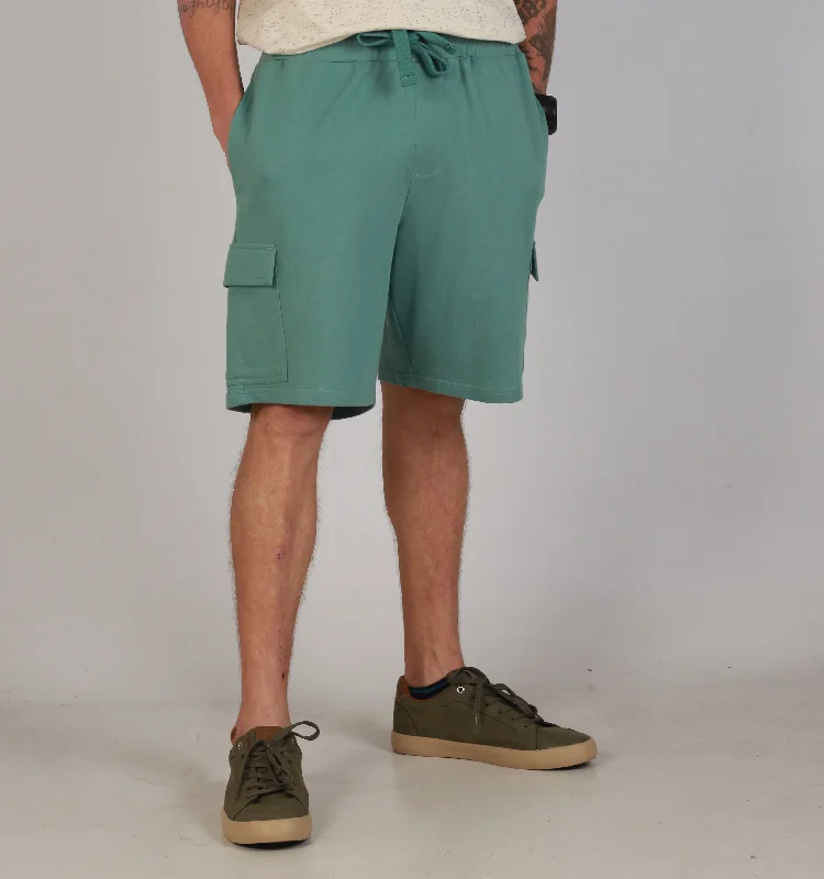 Men's neon - colored athletic shorts for high - visibility workouts"CARGO PKT"-COTTON-SAGE