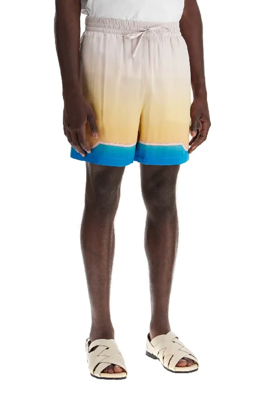 Men's side - stripe track shorts for a sporty running lookCasablanca "colorful Silk Bermuda Shorts Set