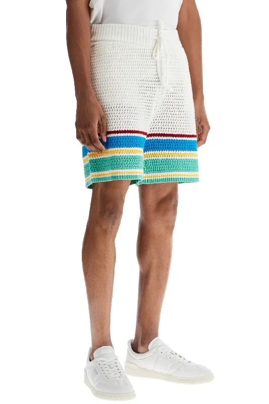 Men's checkered pattern wool shorts for a stylish winter layering optionCasablanca Crocheted Bermuda Shorts