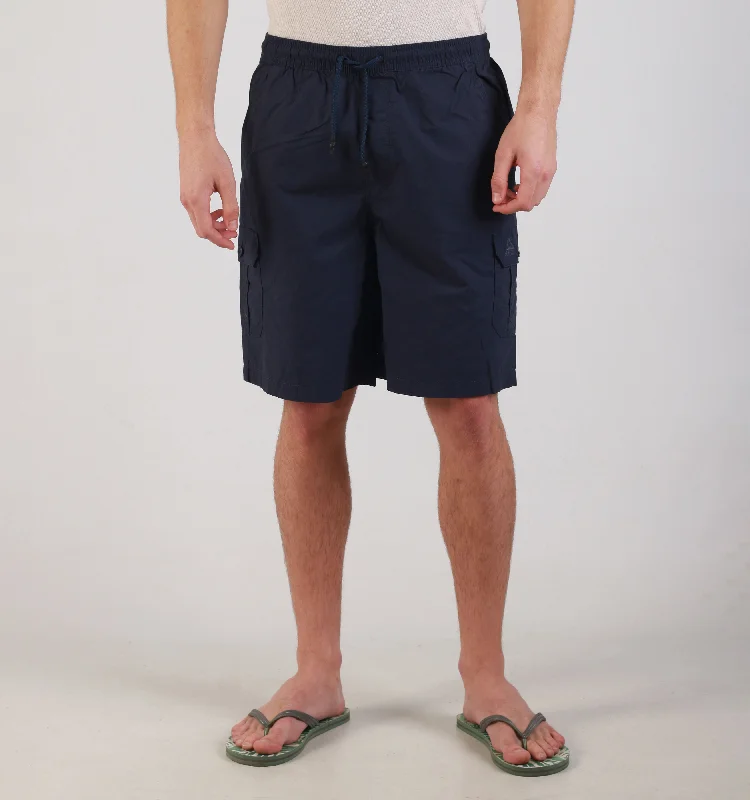 Men's neon - colored athletic shorts for high - visibility workouts"ELAST CARGO"-CP-NAVY