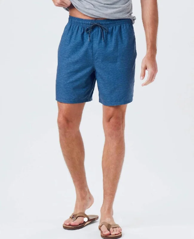 Men's side - stripe track shorts for a sporty running lookHybrid Short In Mineral Blue