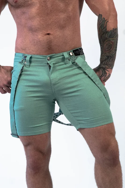 Men's button - fly denim work shorts for durability on the jobMATTY Mint Short