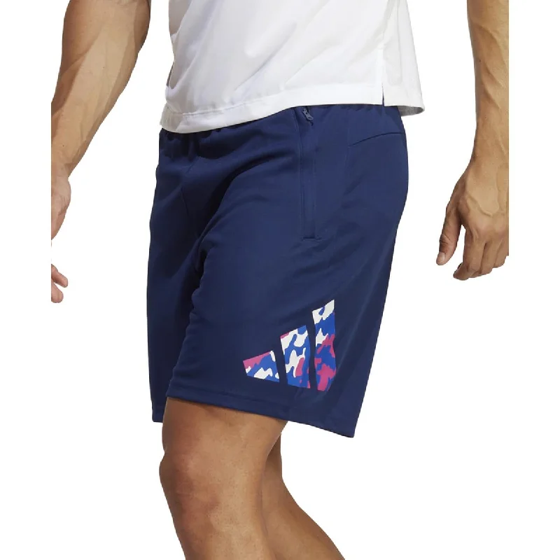 Men's zip - pocket canvas shorts for added functionality during travelMens Camouflage Logo Flat Front