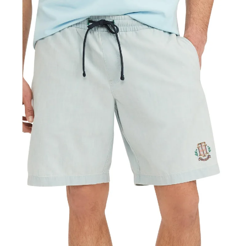 Men's adjustable - length convertible shorts for versatile useMens Chambray Pull On Casual Shorts