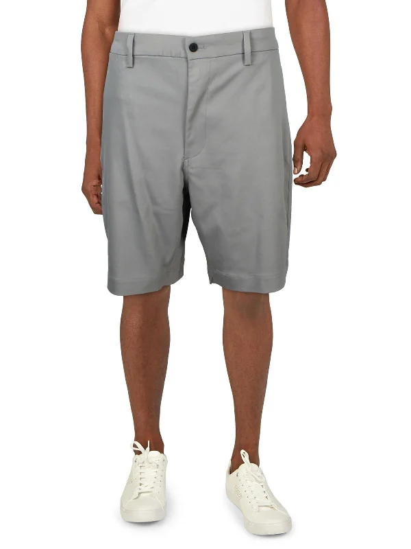 Men's distressed cotton shorts for a bohemian - inspired styleMens Stretch Cotton Flat Front