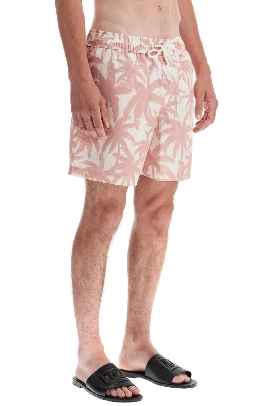 Men's breathable cotton athletic shorts for intense workoutsPalm Angels Beach Print Palm Tree Bermuda