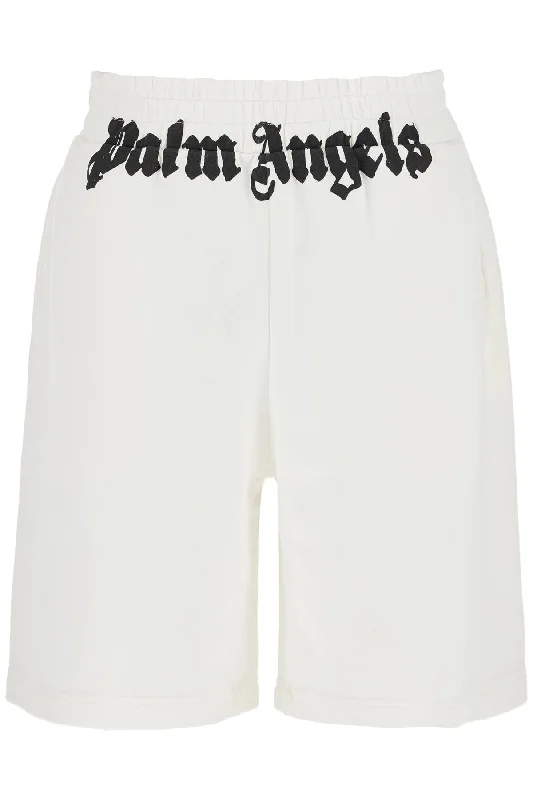 Men's ripped denim shorts for a trendy streetwear aestheticPalm Angels Men's Sporty Bermuda Shorts With Logo Print